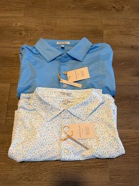 ❗️BUNDLE SALE❗️Peter Millar Men’s Blue Micro-Check Polo Shirt